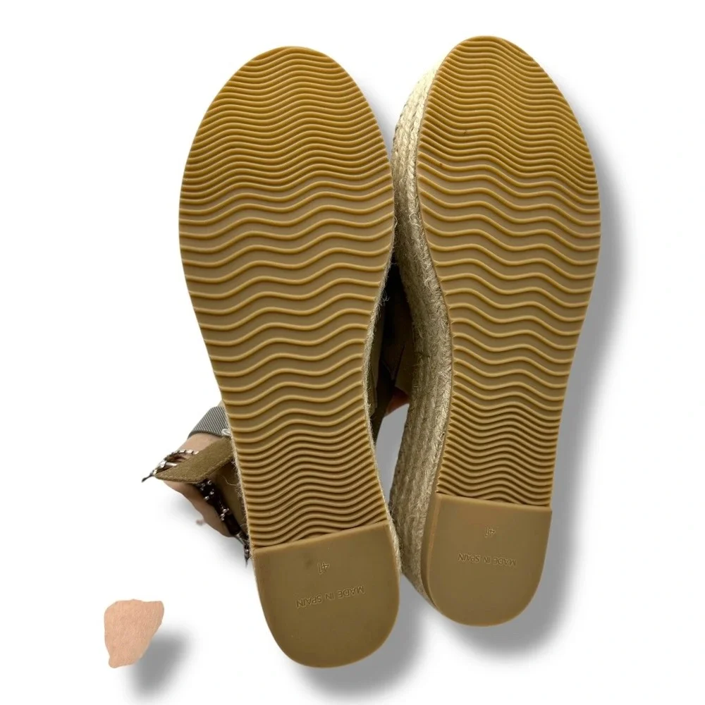 Lidea by Lori Women Tan Suede Espadrille Platform Slingback‎ Sandals Size 10.5